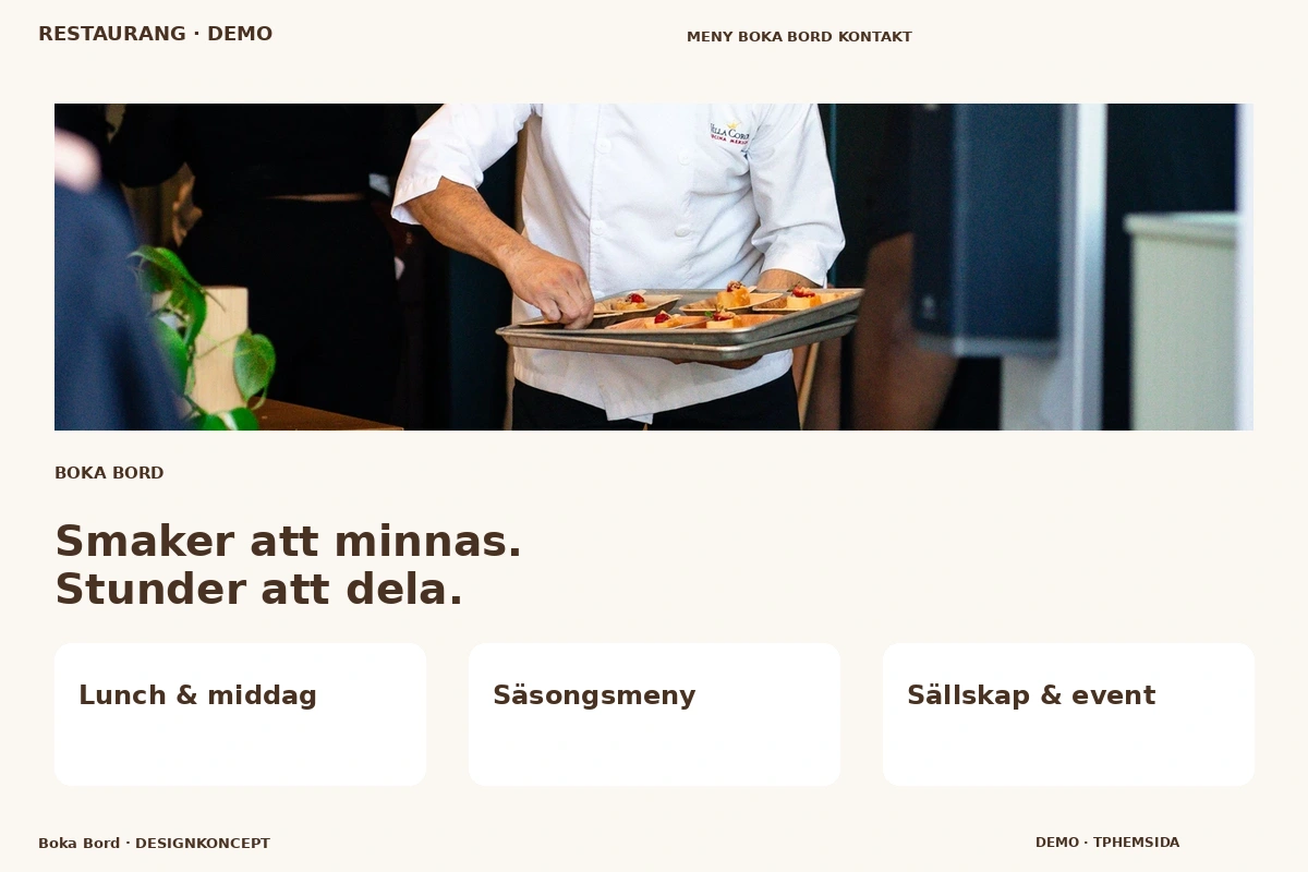 Boka Bord – designförslag för restaurang