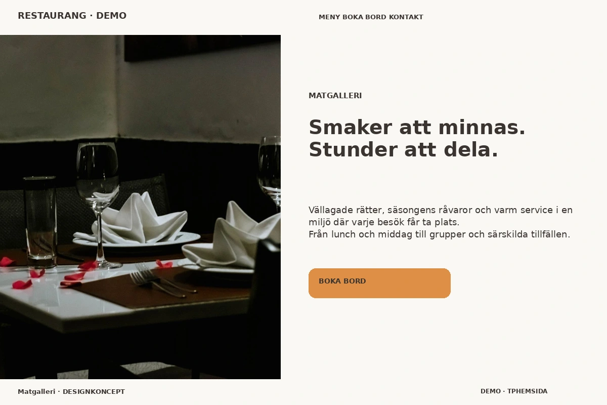 Matgalleri – designförslag för restaurang