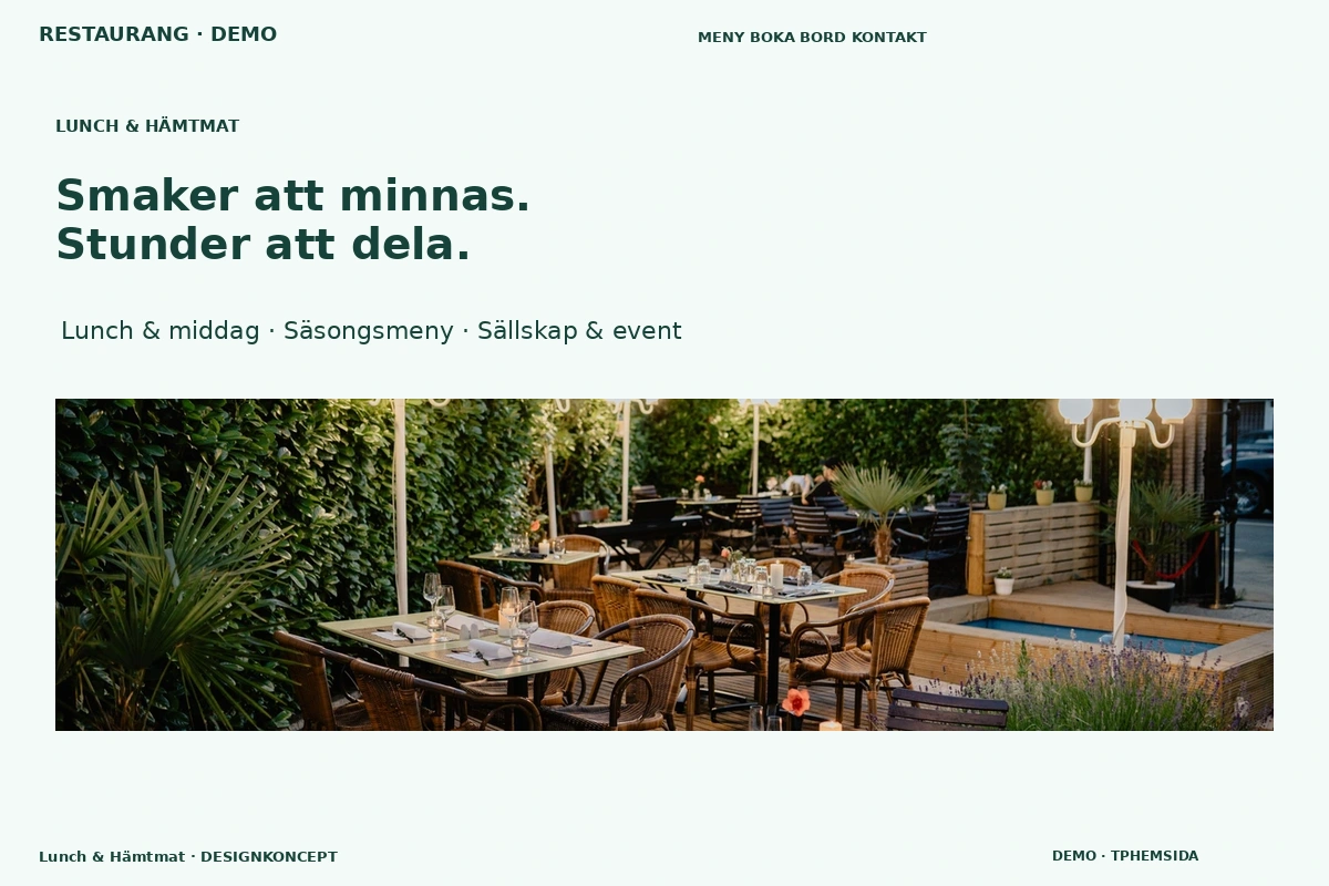 Lunch & Hämtmat – designförslag för restaurang