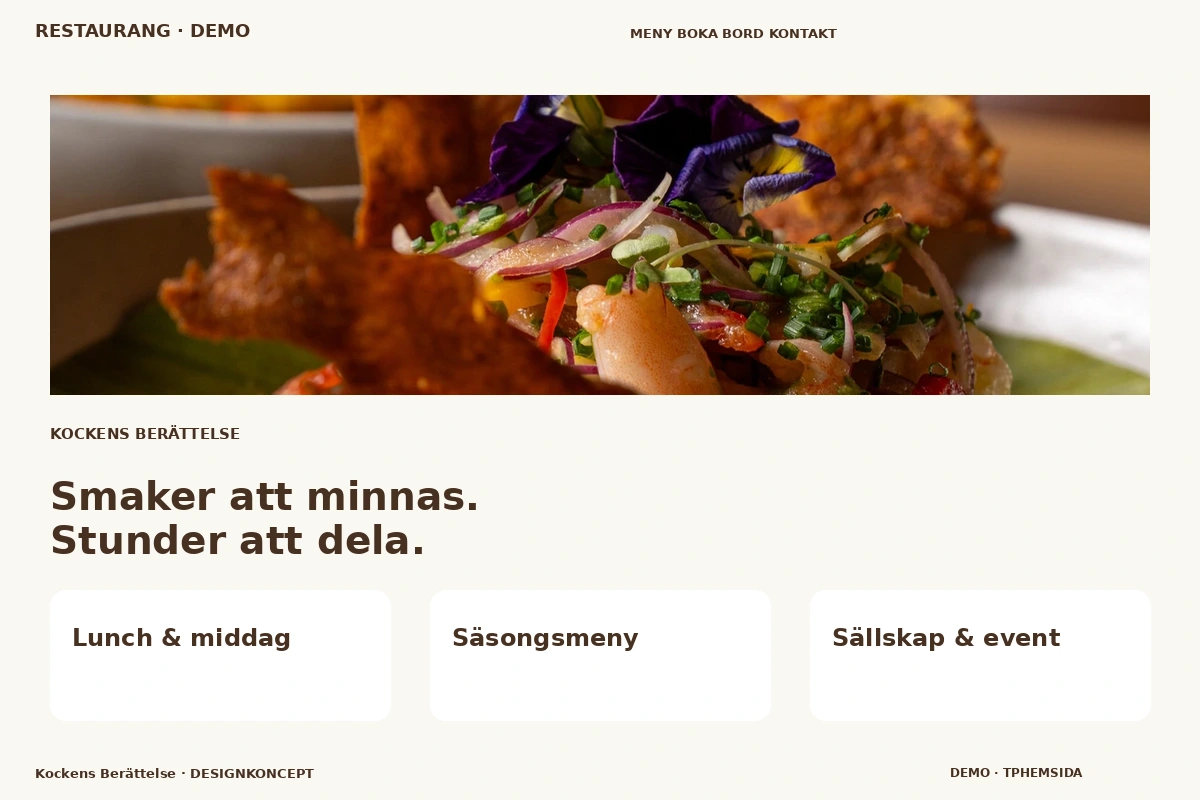 Kockens Berättelse – designförslag för restaurang