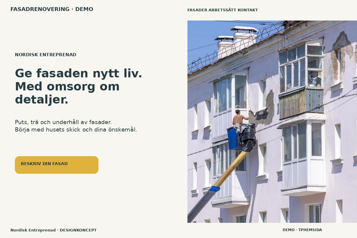 Fasadrenovering – webbdesign och branschinspiration
