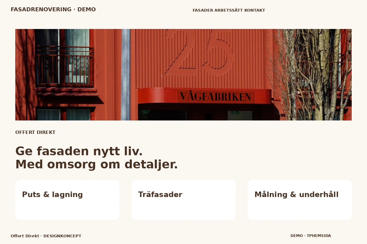 Offert Direkt – designförslag för fasadrenovering