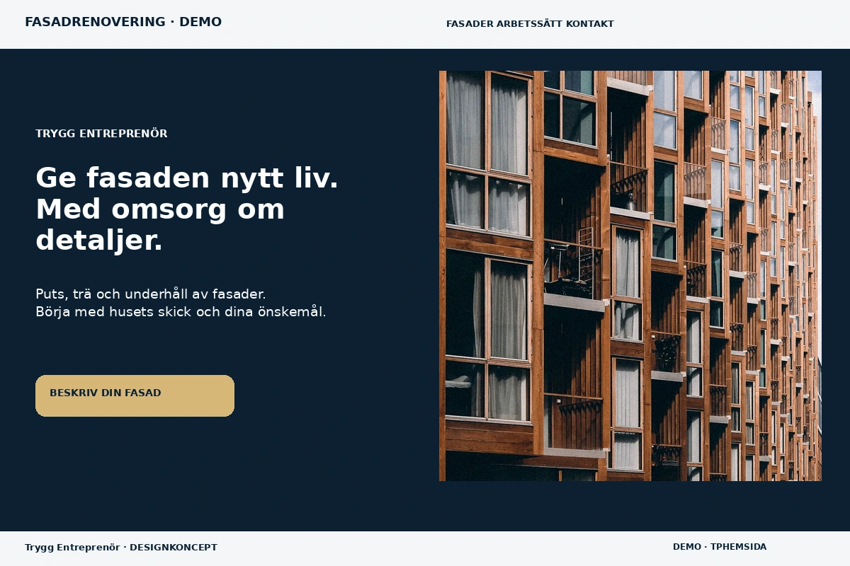 Trygg Entreprenör – designförslag för fasadrenovering