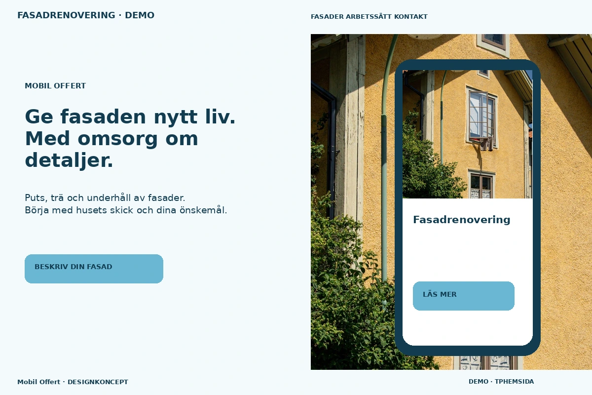 Mobil Offert – designförslag för fasadrenovering