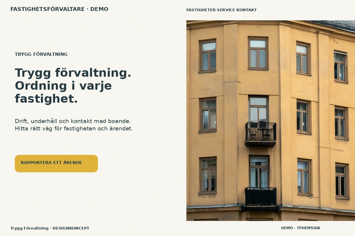 Trygg Förvaltning – relaterat designförslag för fastighetsförvaltare