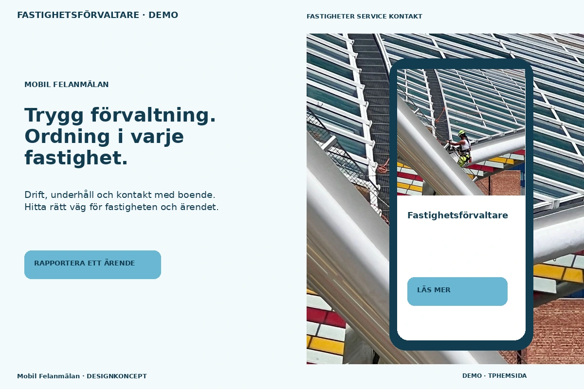 Mobil Felanmälan – relaterat designförslag för fastighetsförvaltare
