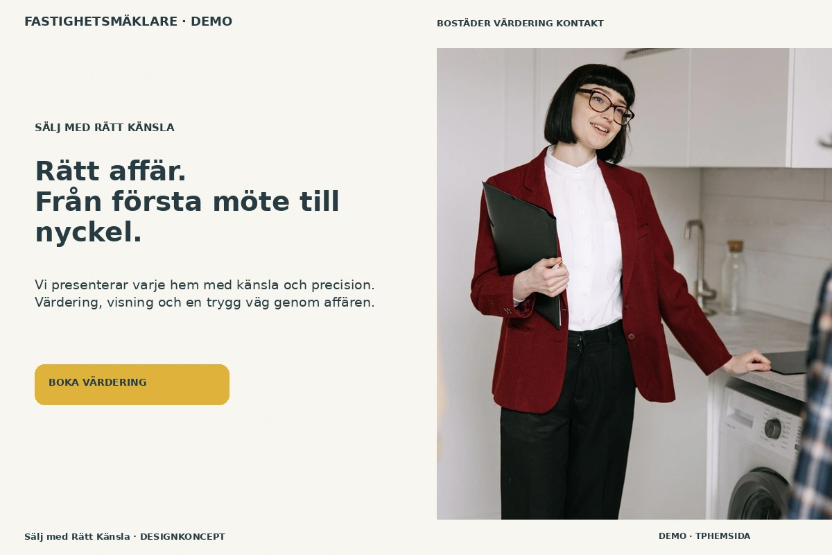 Designförslag för Fastighetsmäklare