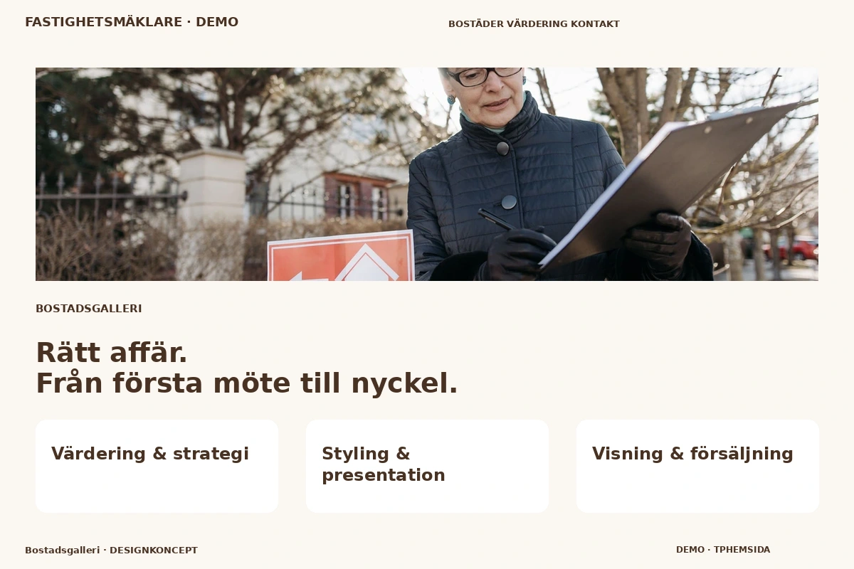 Bostadsgalleri – relaterat designförslag för fastighetsmäklare