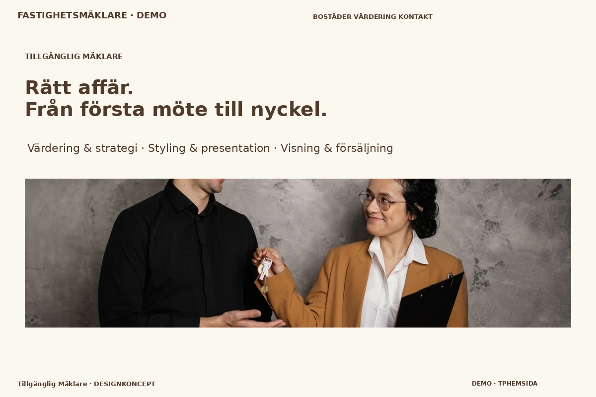 Tillgänglig Mäklare – designförslag för fastighetsmäklare