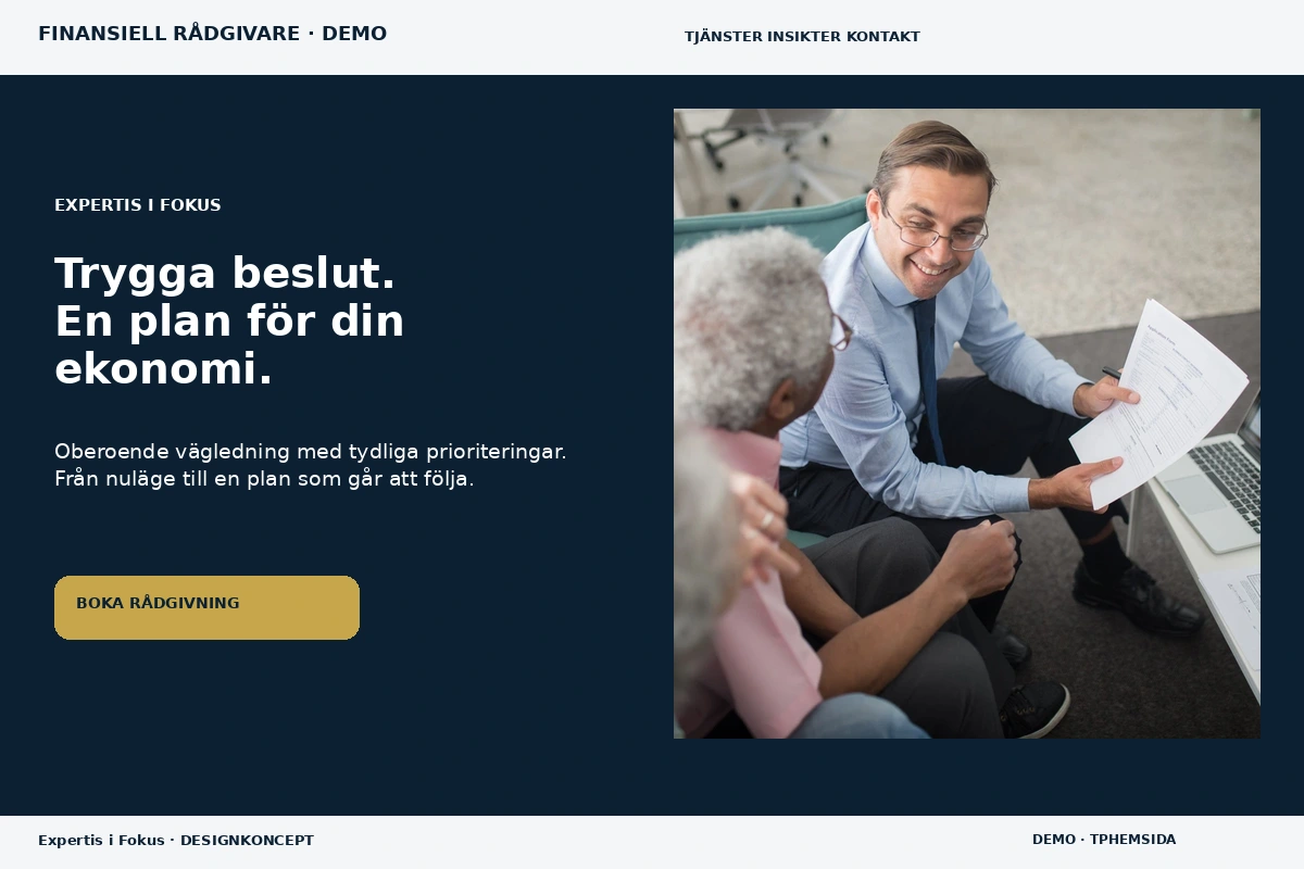 Expertis i Fokus – designförslag för finansiell rådgivare