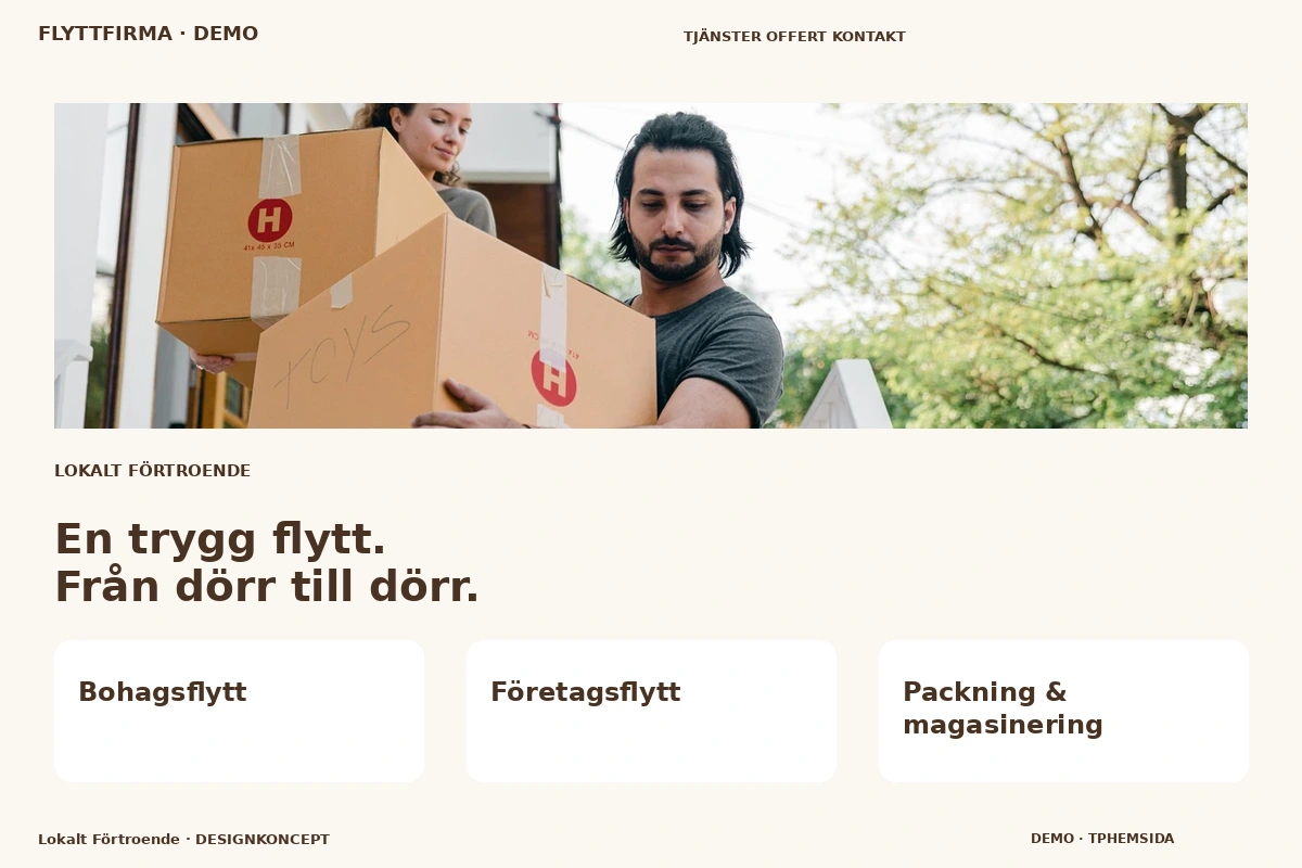 Lokalt Förtroende – designförslag för flyttfirma