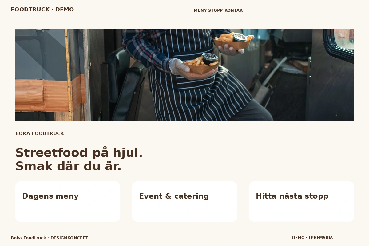 Boka Foodtruck – relaterat designförslag för foodtruck