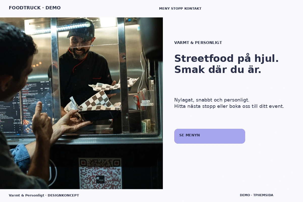 Varmt & Personligt – relaterat designförslag för foodtruck