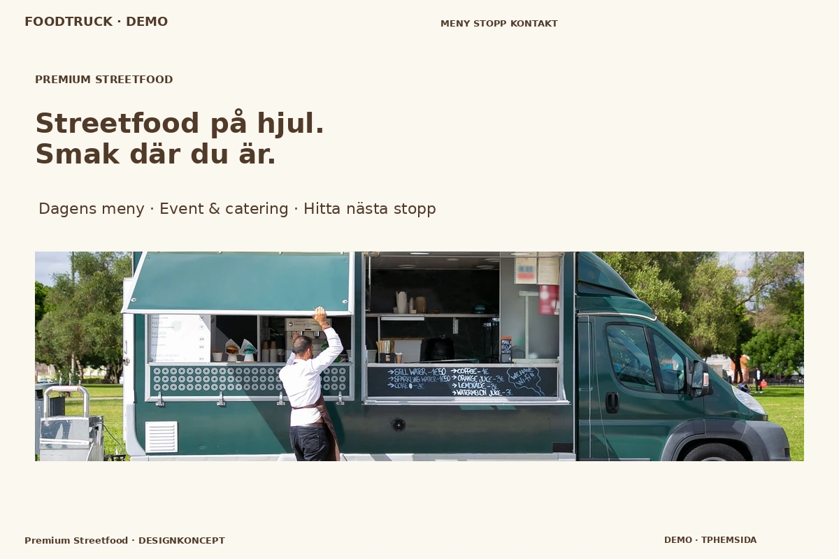 Premium Streetfood – relaterat designförslag för foodtruck