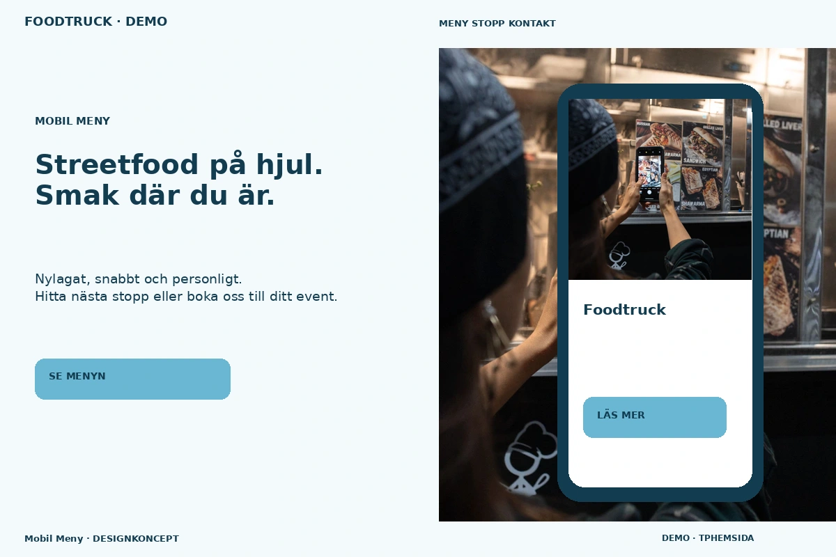 Mobil Meny – relaterat designförslag för foodtruck