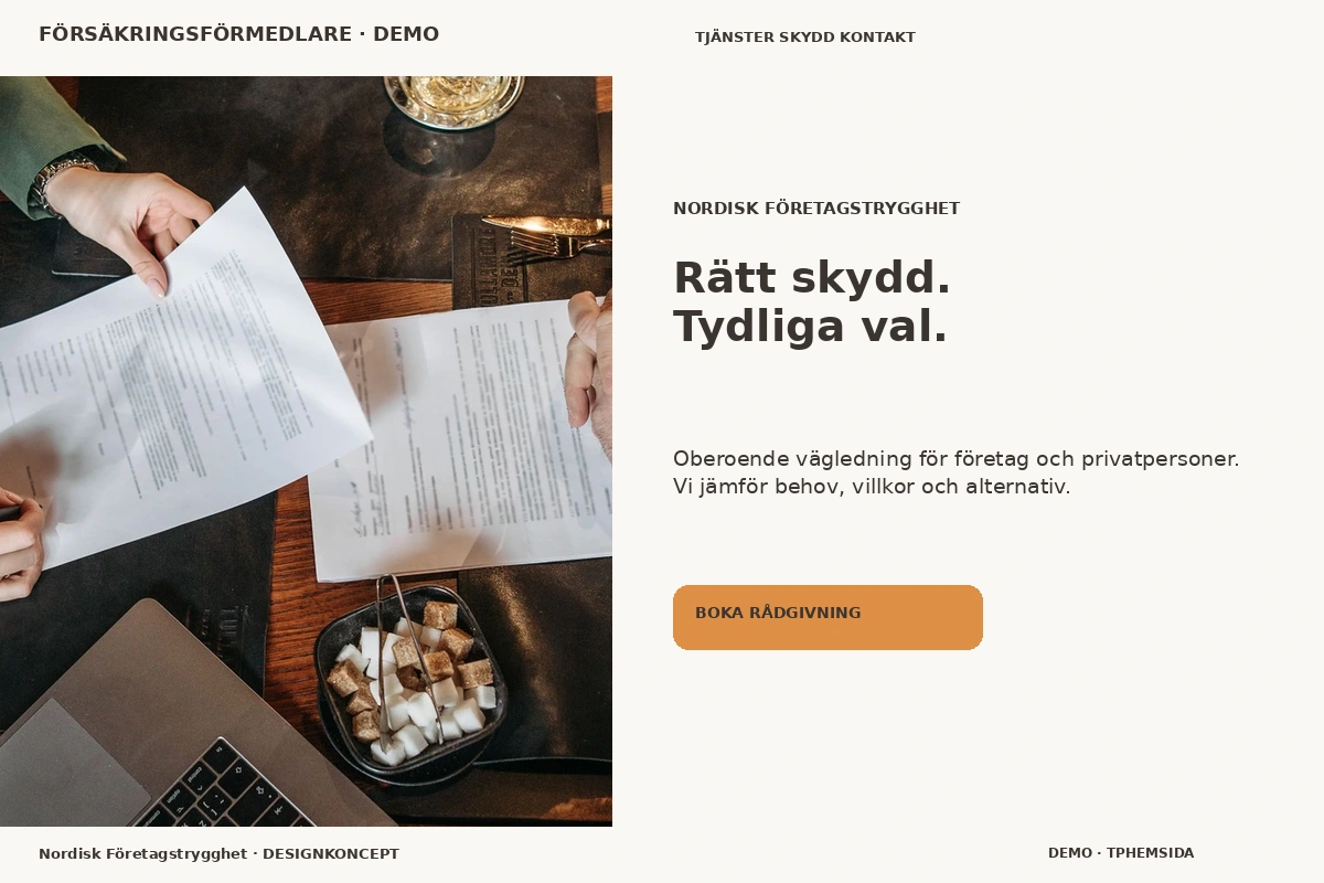 Nordisk Företagstrygghet – designförslag för försäkringsförmedlare