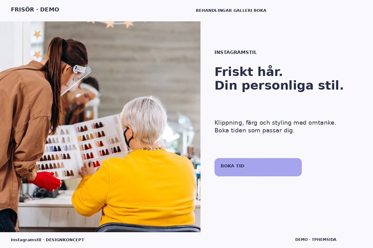 Instagramstil – designförslag för frisör