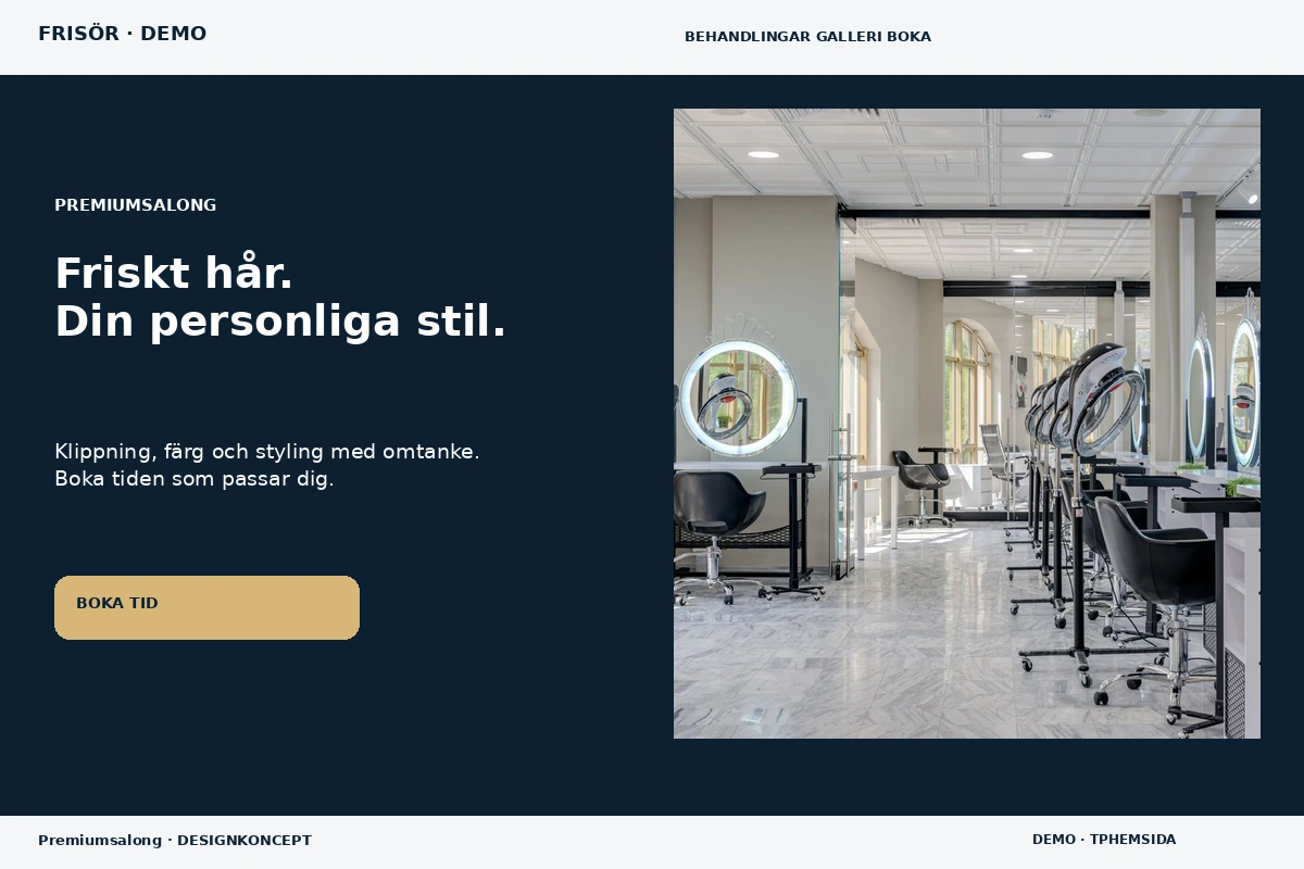 Premiumsalong – relaterat designförslag för frisör