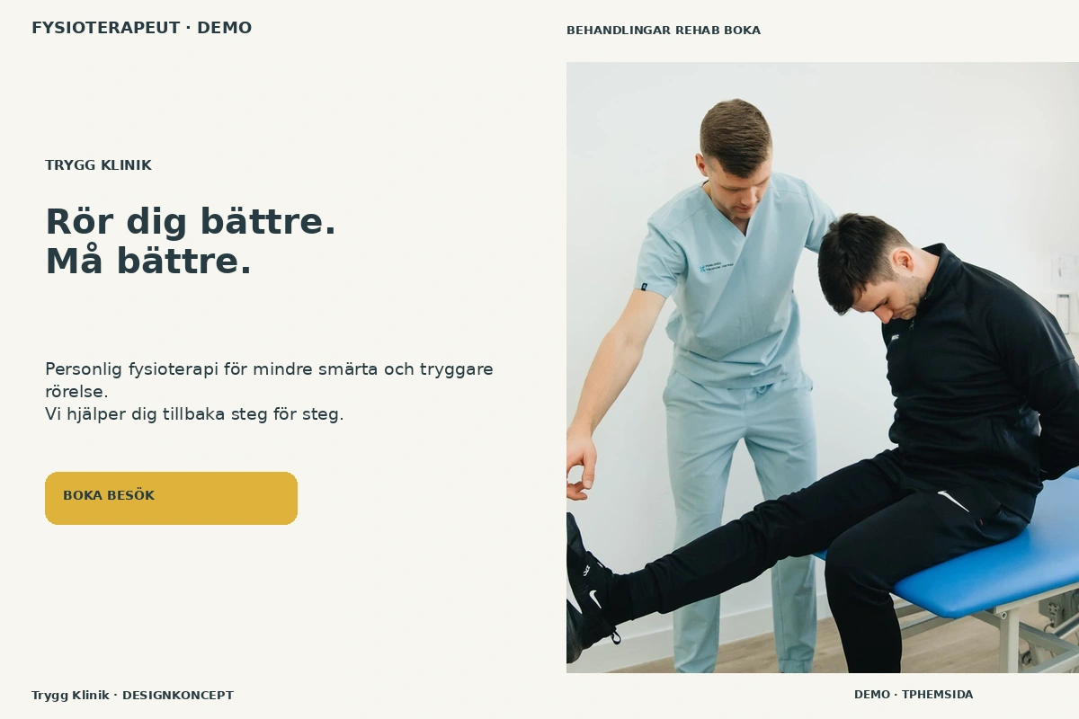 Fysioterapeut – webbdesign och branschinspiration
