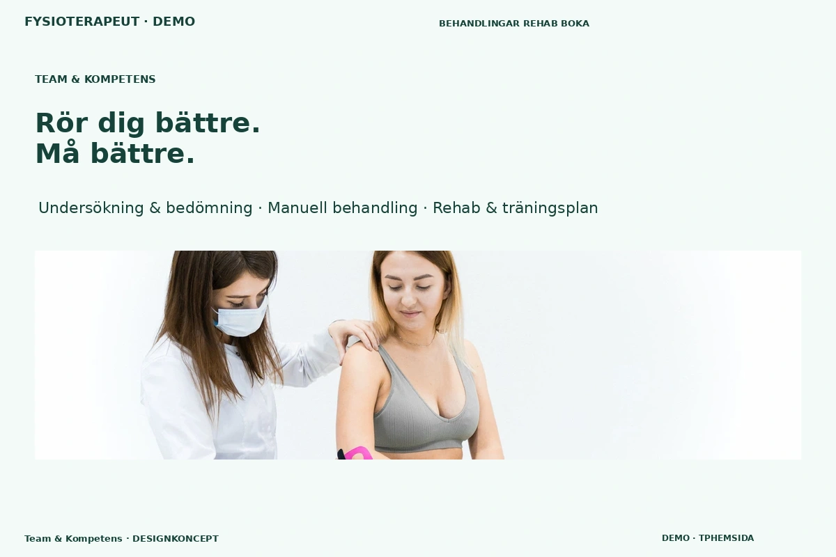 Team & Kompetens – designförslag för fysioterapeut