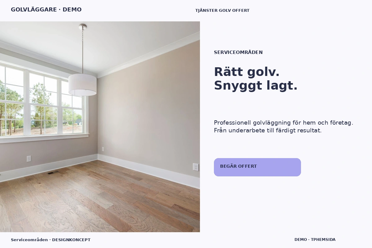 Serviceområden – relaterat designförslag för golvläggare