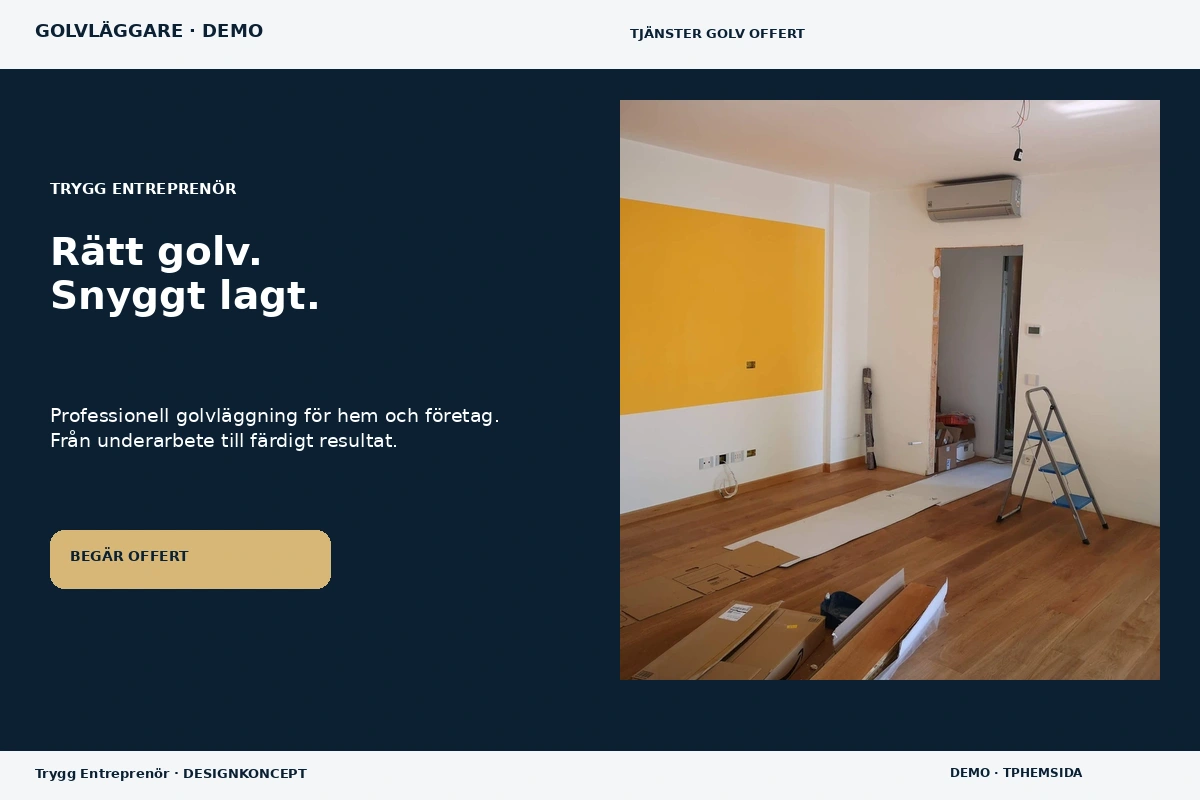 Trygg Entreprenör – relaterat designförslag för golvläggare