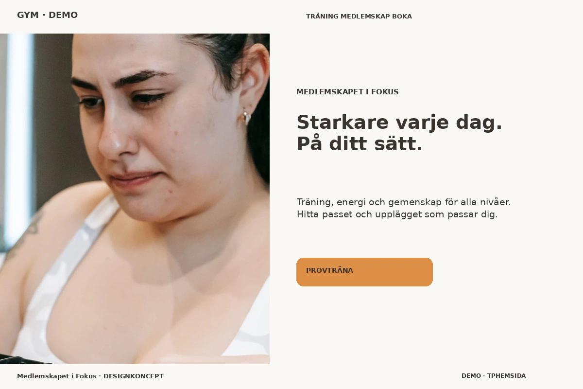 Medlemskapet i Fokus – designförslag för gym