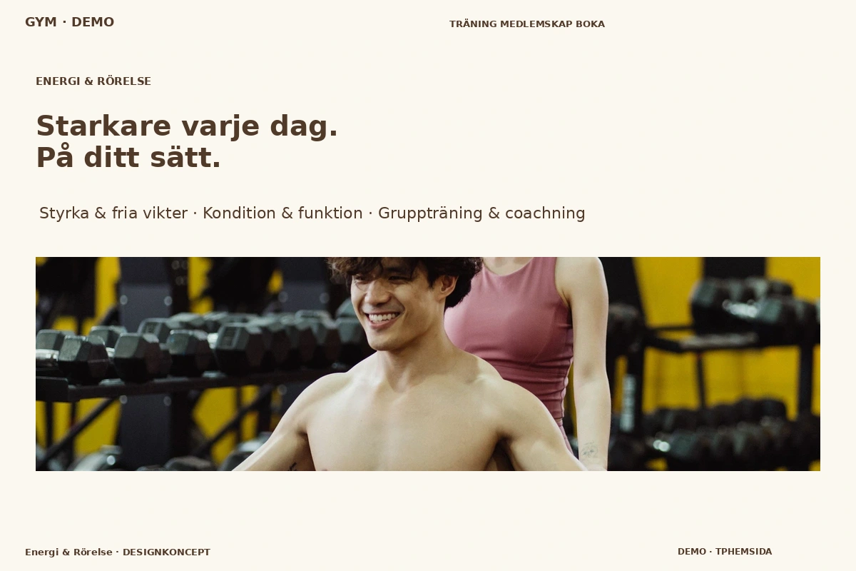 Energi & Rörelse – relaterat designförslag för gym