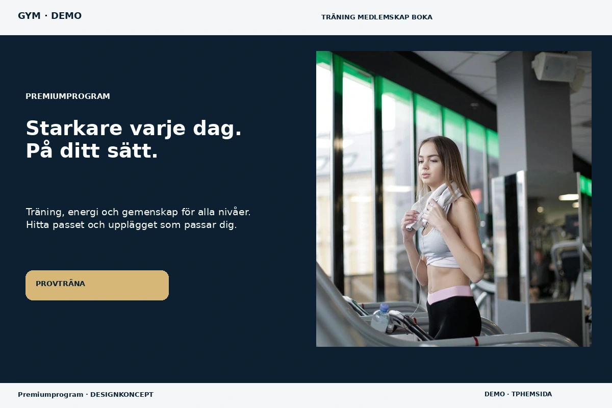 Premiumprogram – designförslag för gym
