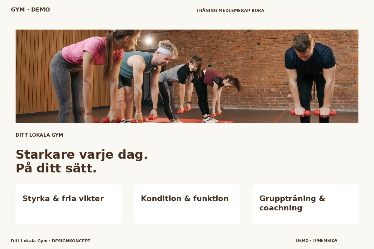 Ditt Lokala Gym – relaterat designförslag för gym