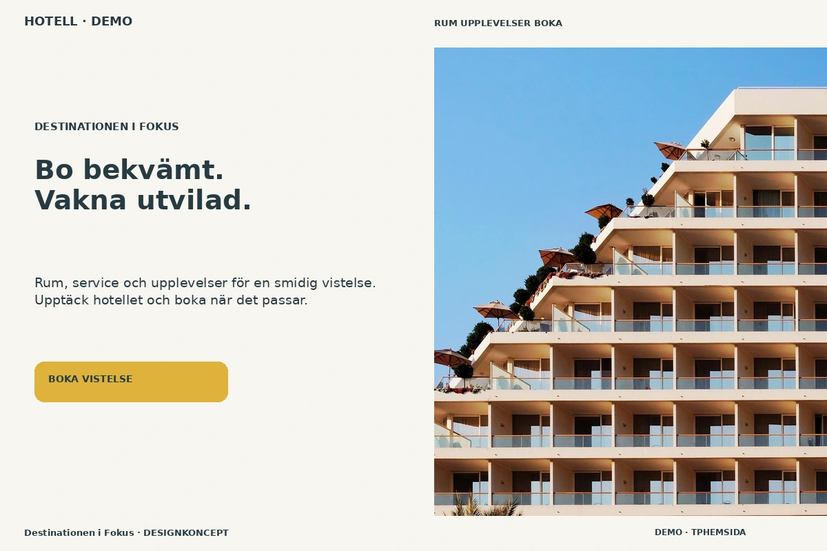 Designförslag för Hotell