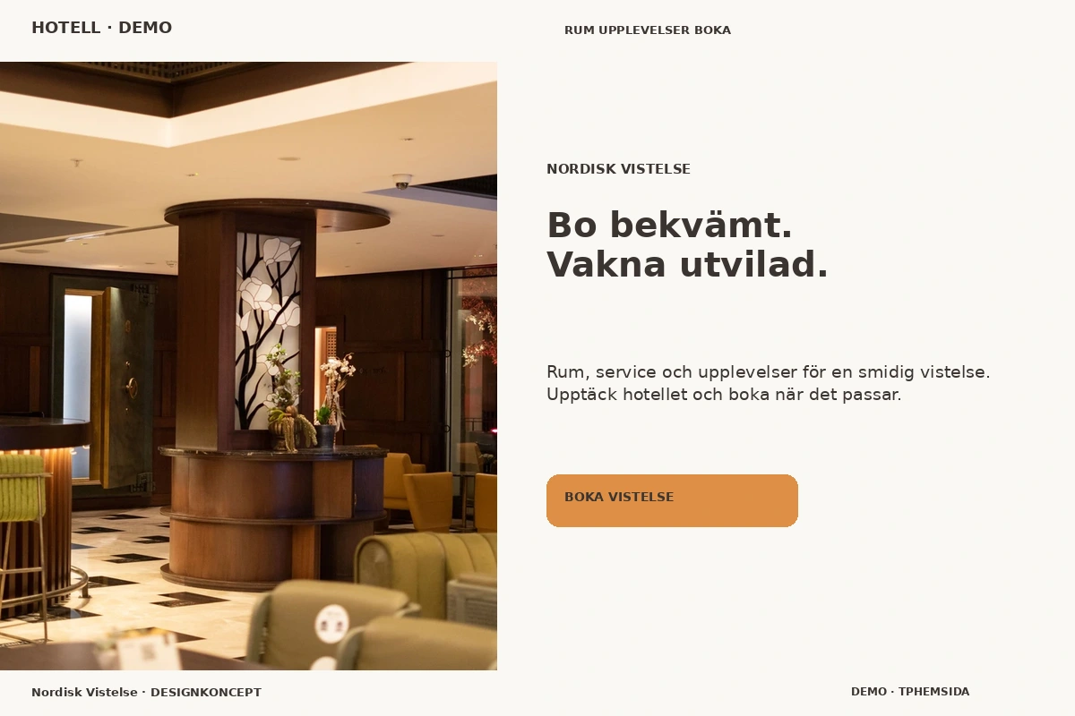 Nordisk Vistelse – relaterat designförslag för hotell