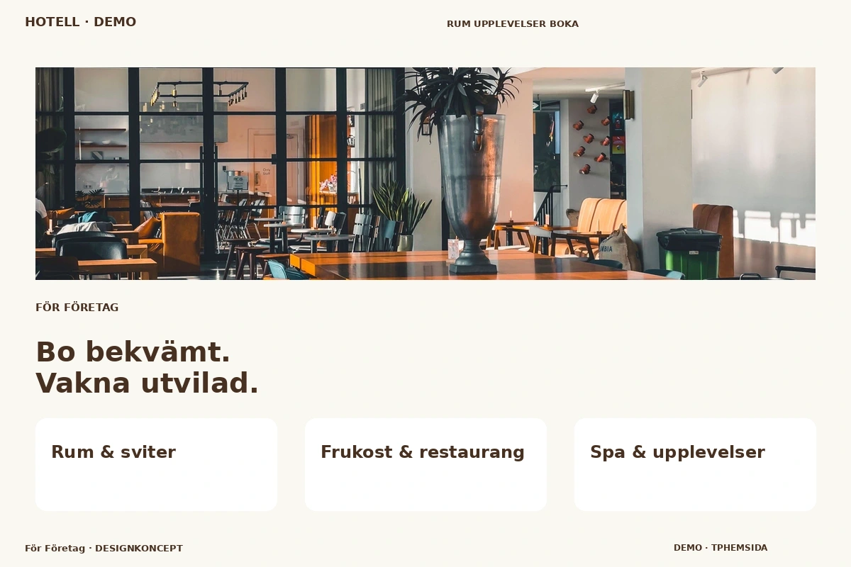 För Företag – relaterat designförslag för hotell