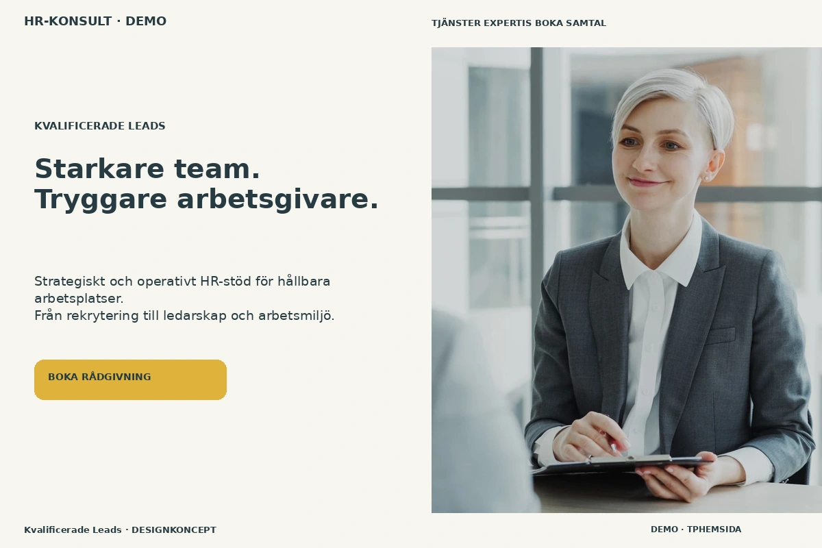 Kvalificerade Leads – relaterat designförslag för hr-konsult