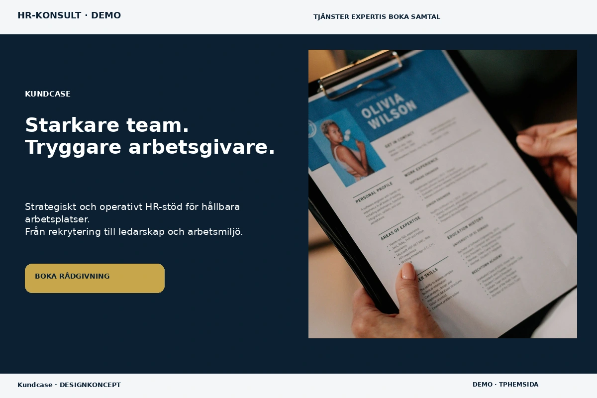 Kundcase – designförslag för hr-konsult