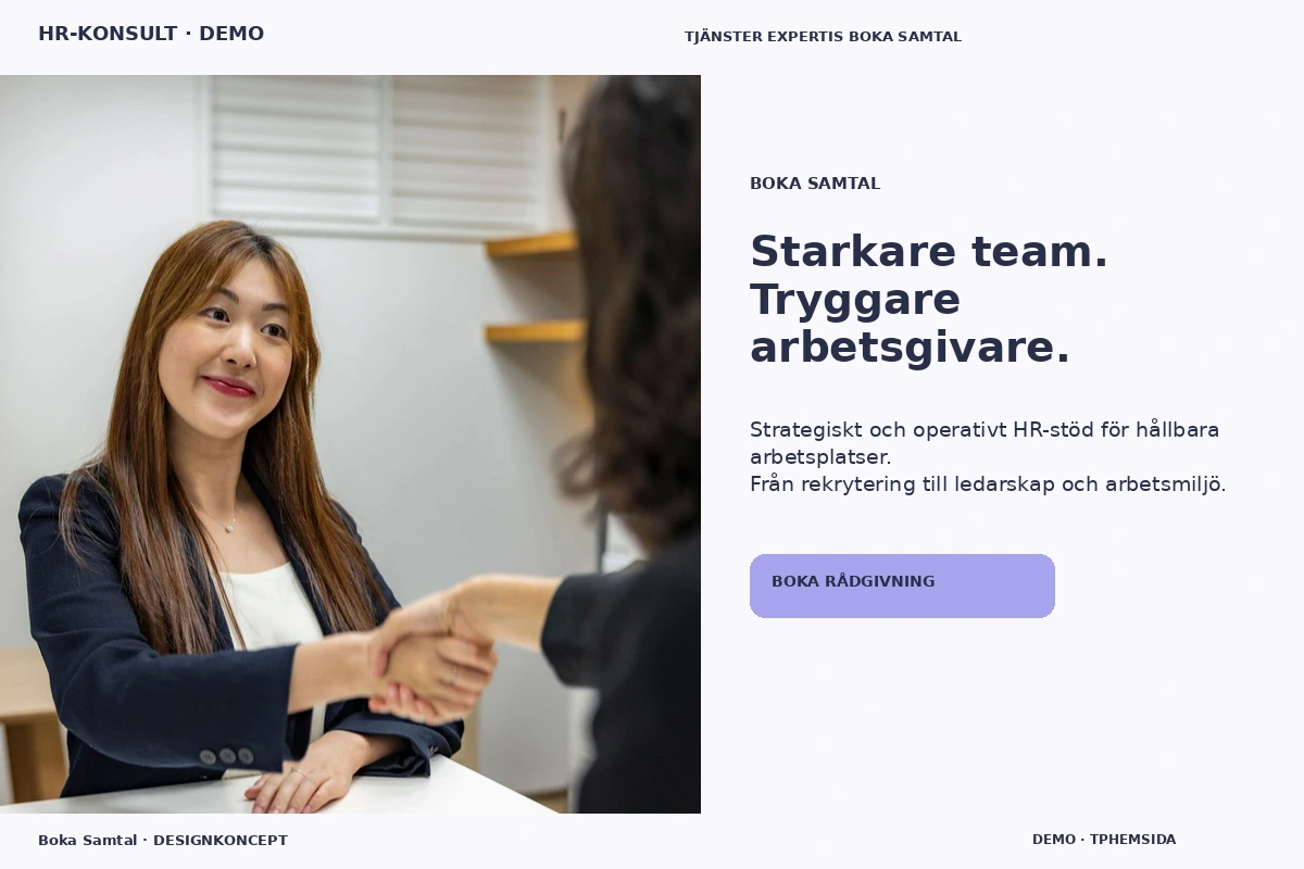 Boka Samtal – relaterat designförslag för hr-konsult