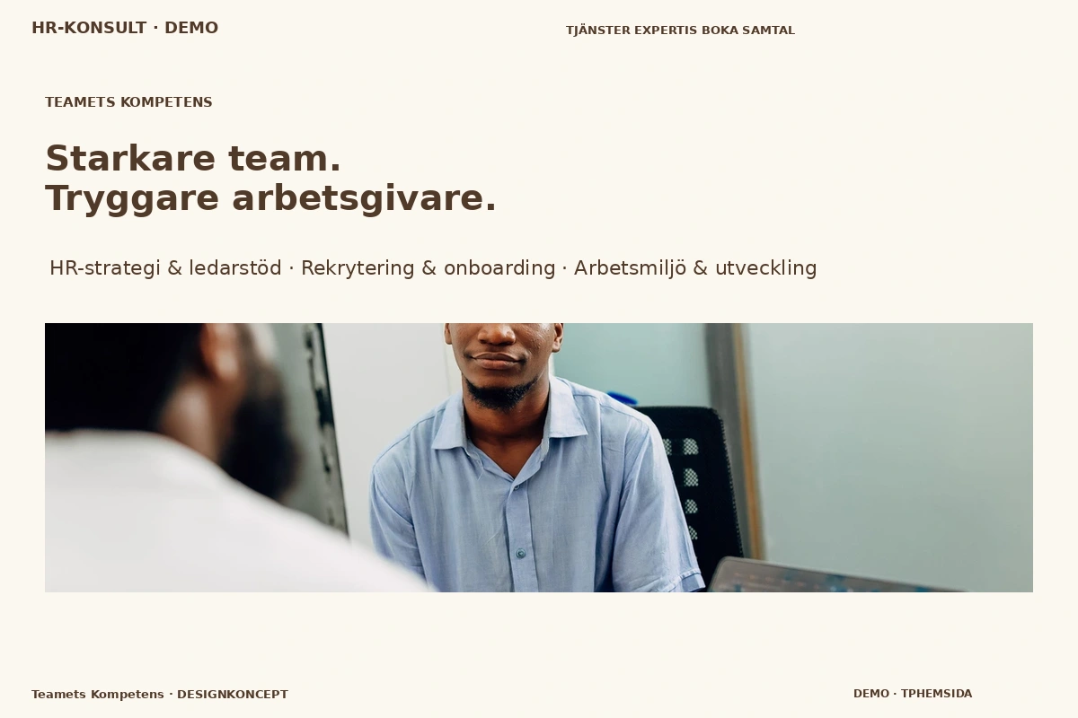 Teamets Kompetens – relaterat designförslag för hr-konsult