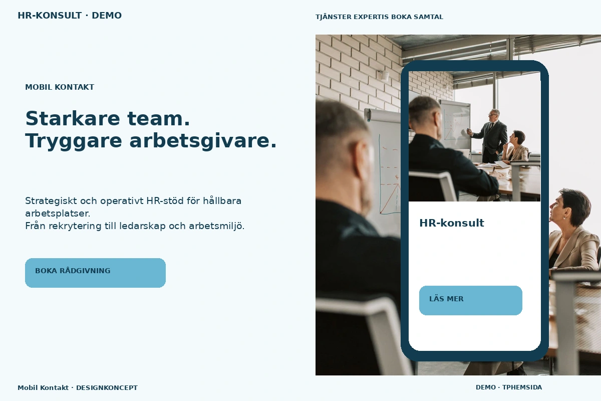 Mobil Kontakt – relaterat designförslag för hr-konsult