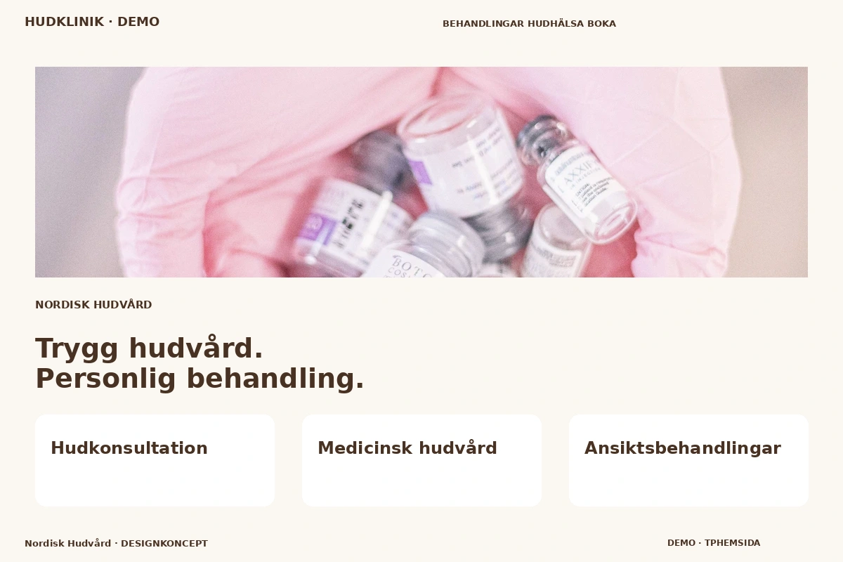 Nordisk Hudvård – designförslag för hudklinik
