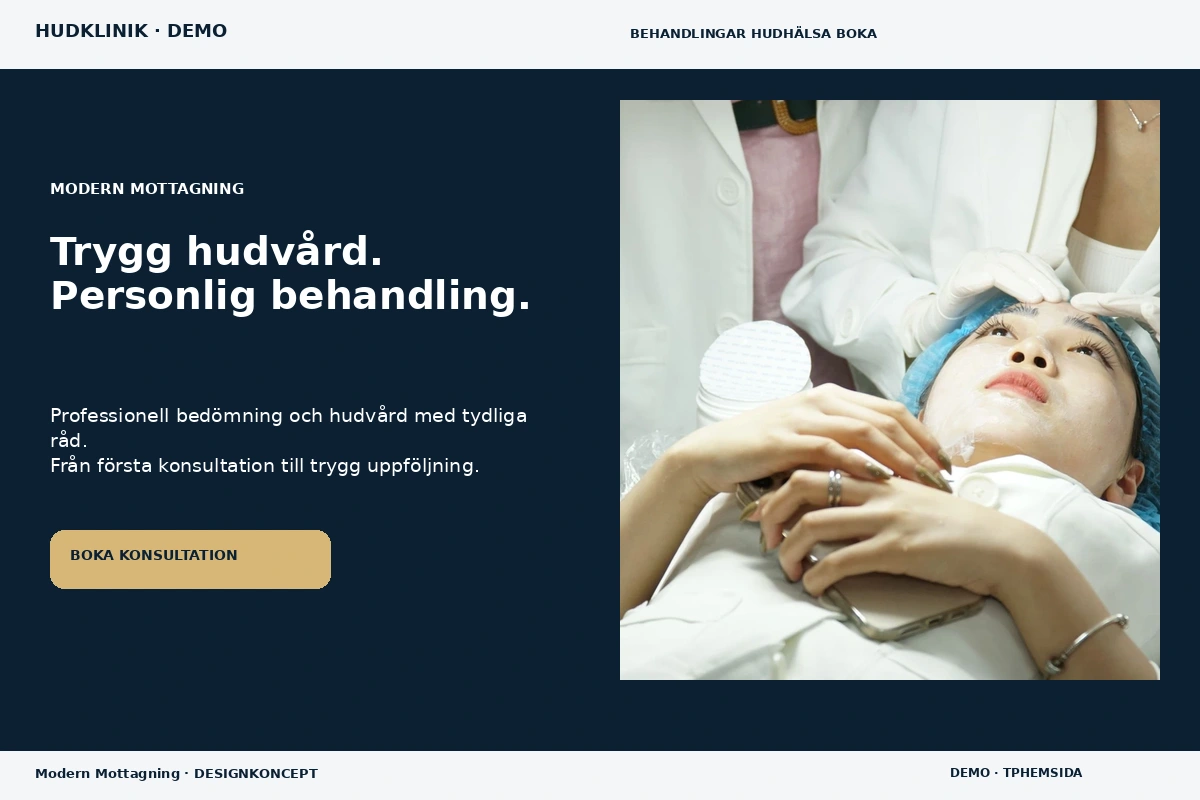 Modern Mottagning – relaterat designförslag för hudklinik