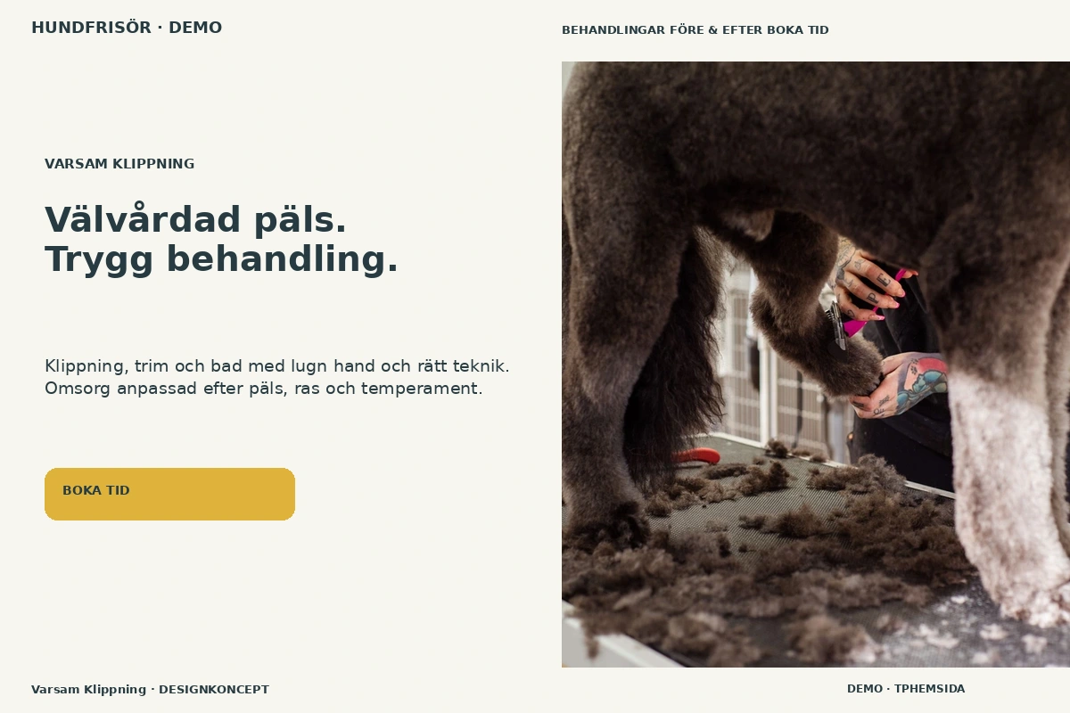 Hundfrisör – webbdesign och branschinspiration