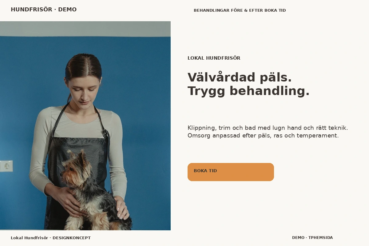 Lokal Hundfrisör – designförslag för hundfrisör