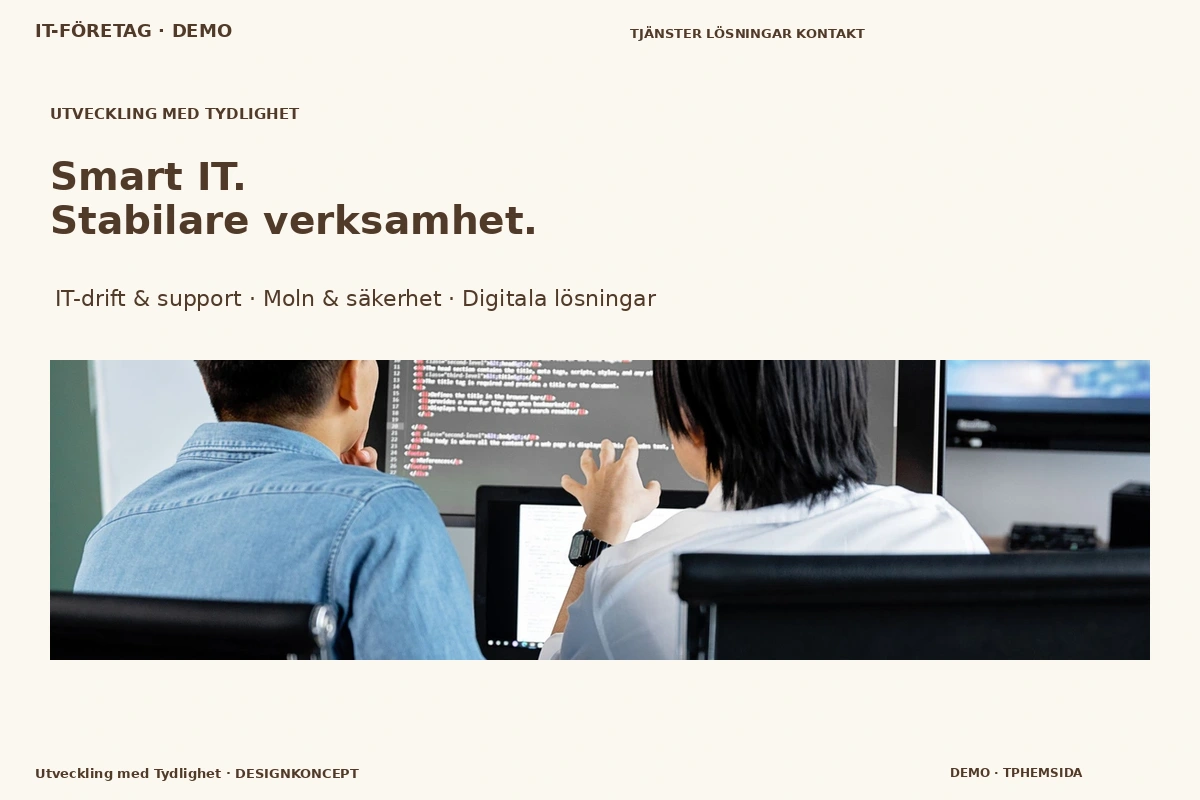 Utveckling med Tydlighet – designförslag för it-företag