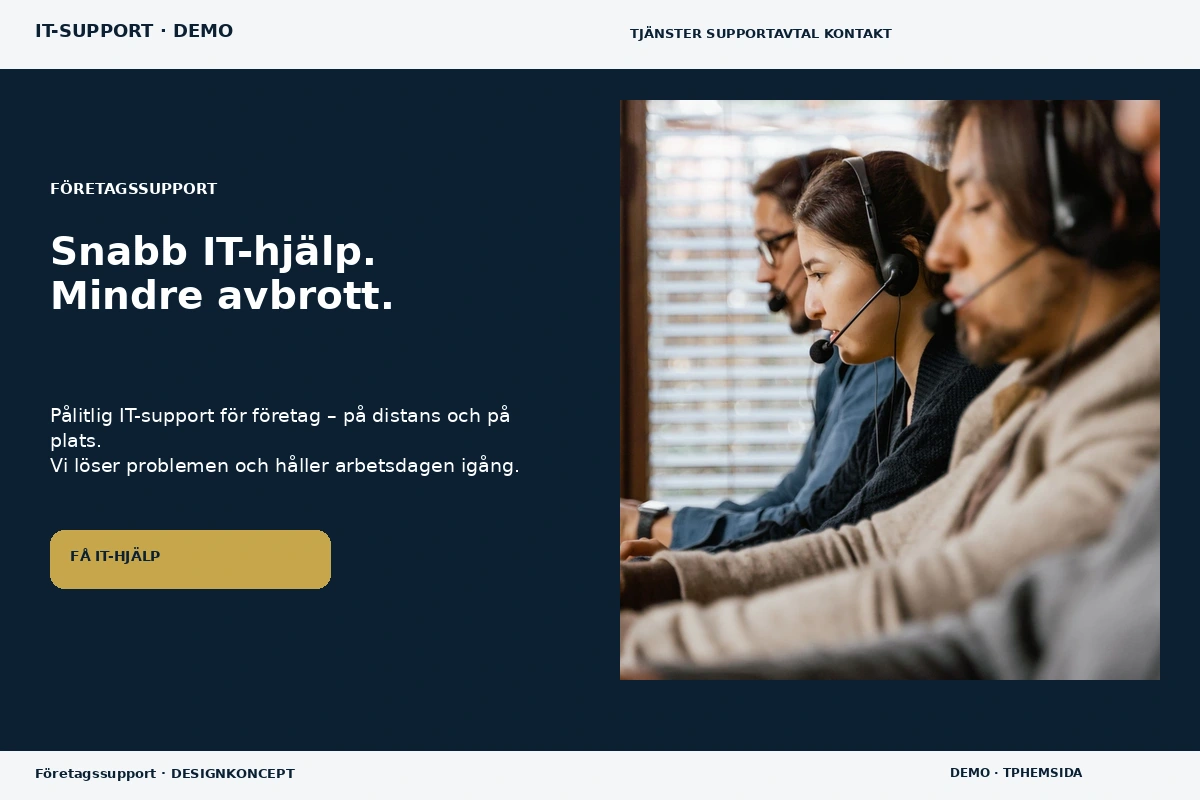 Företagssupport – designförslag för it-support