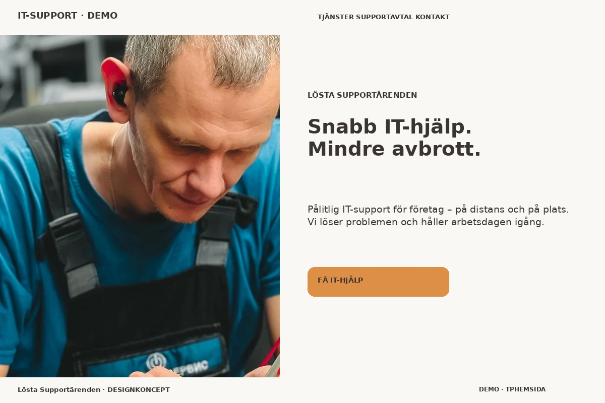 Lösta Supportärenden – relaterat designförslag för it-support