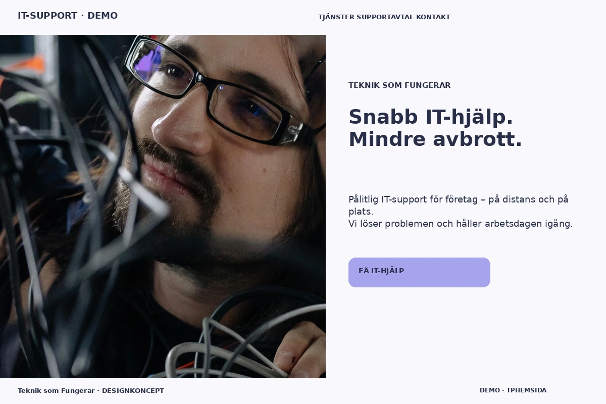 Teknik som Fungerar – relaterat designförslag för it-support
