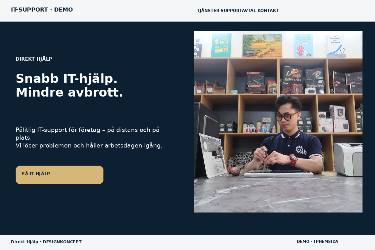 Direkt Hjälp – designförslag för it-support