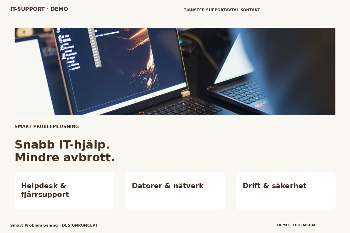 Smart Problemlösning – relaterat designförslag för it-support
