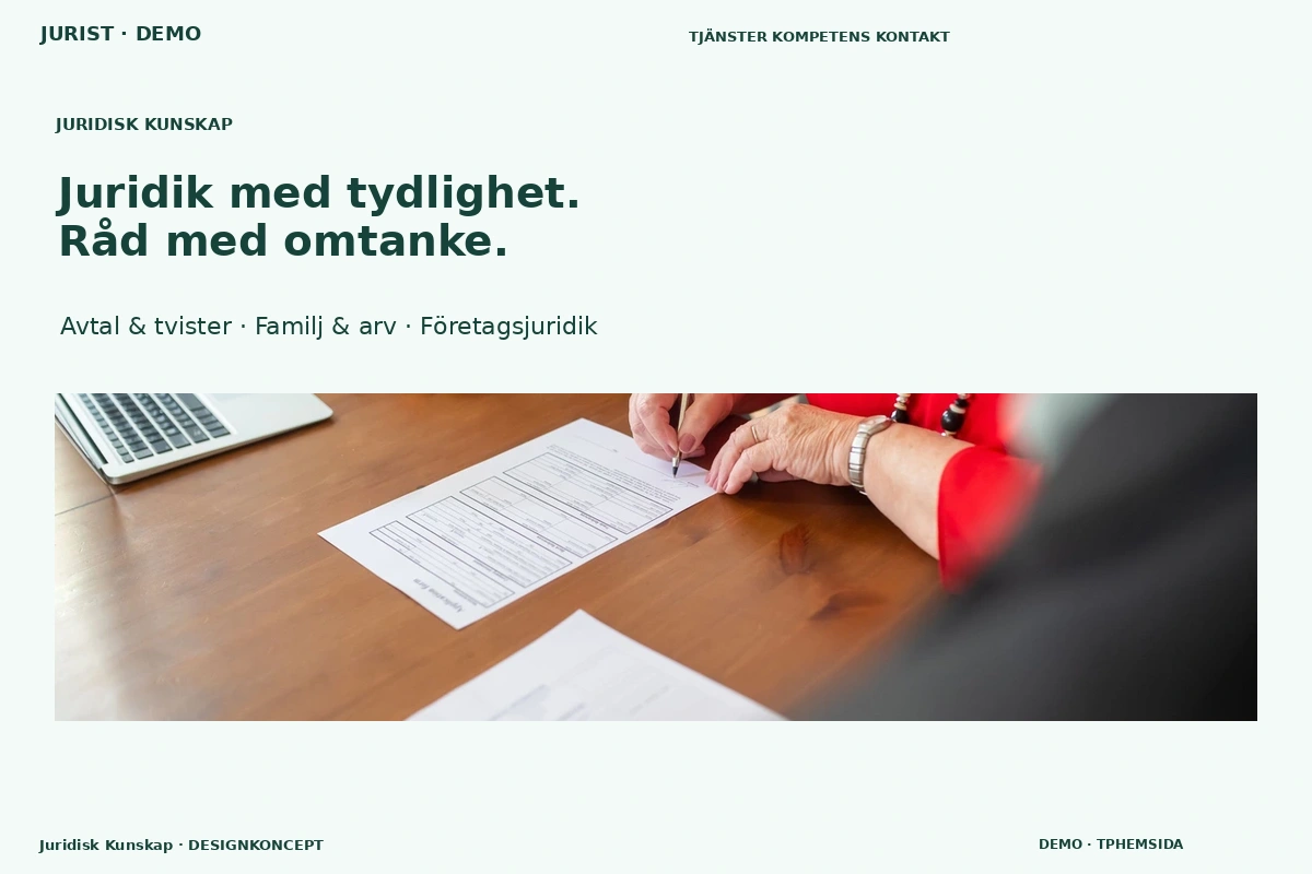 Juridisk Kunskap – designförslag för jurist