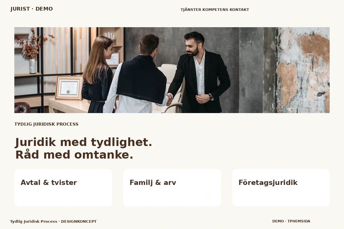 Tydlig Juridisk Process – designförslag för jurist